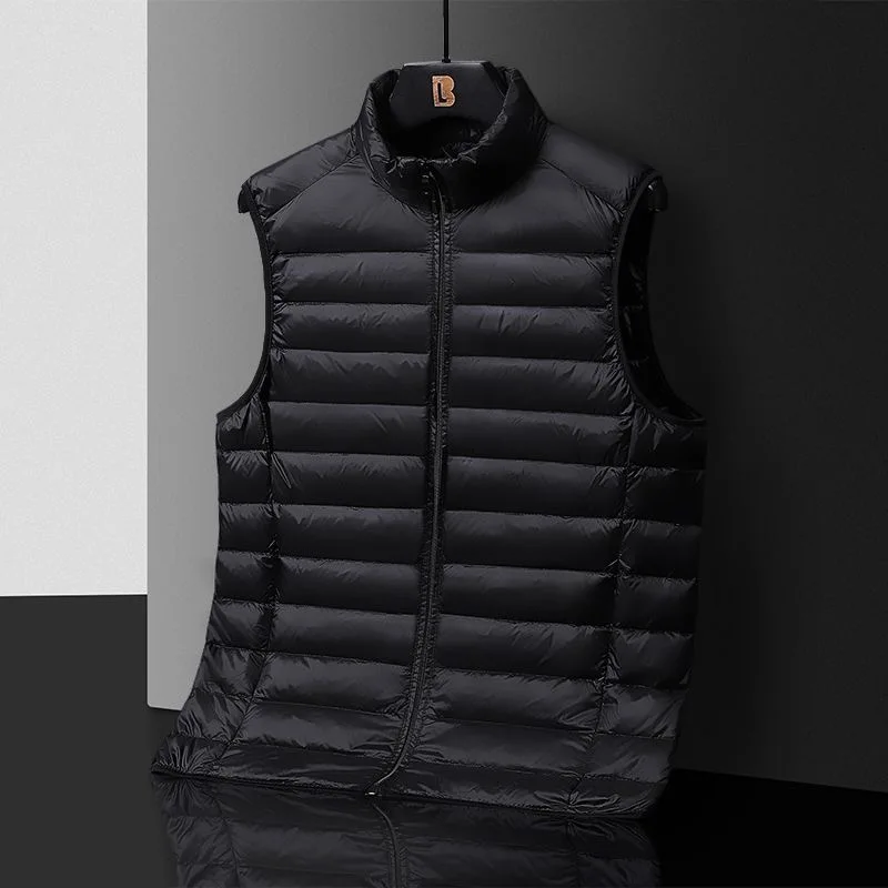 

Новинка 2024, мужской пуховый хлопковый жилет, легкий воротник-стойка, повседневная теплая модная внутренняя и верхняя одежда, осенне-зимнее пальто