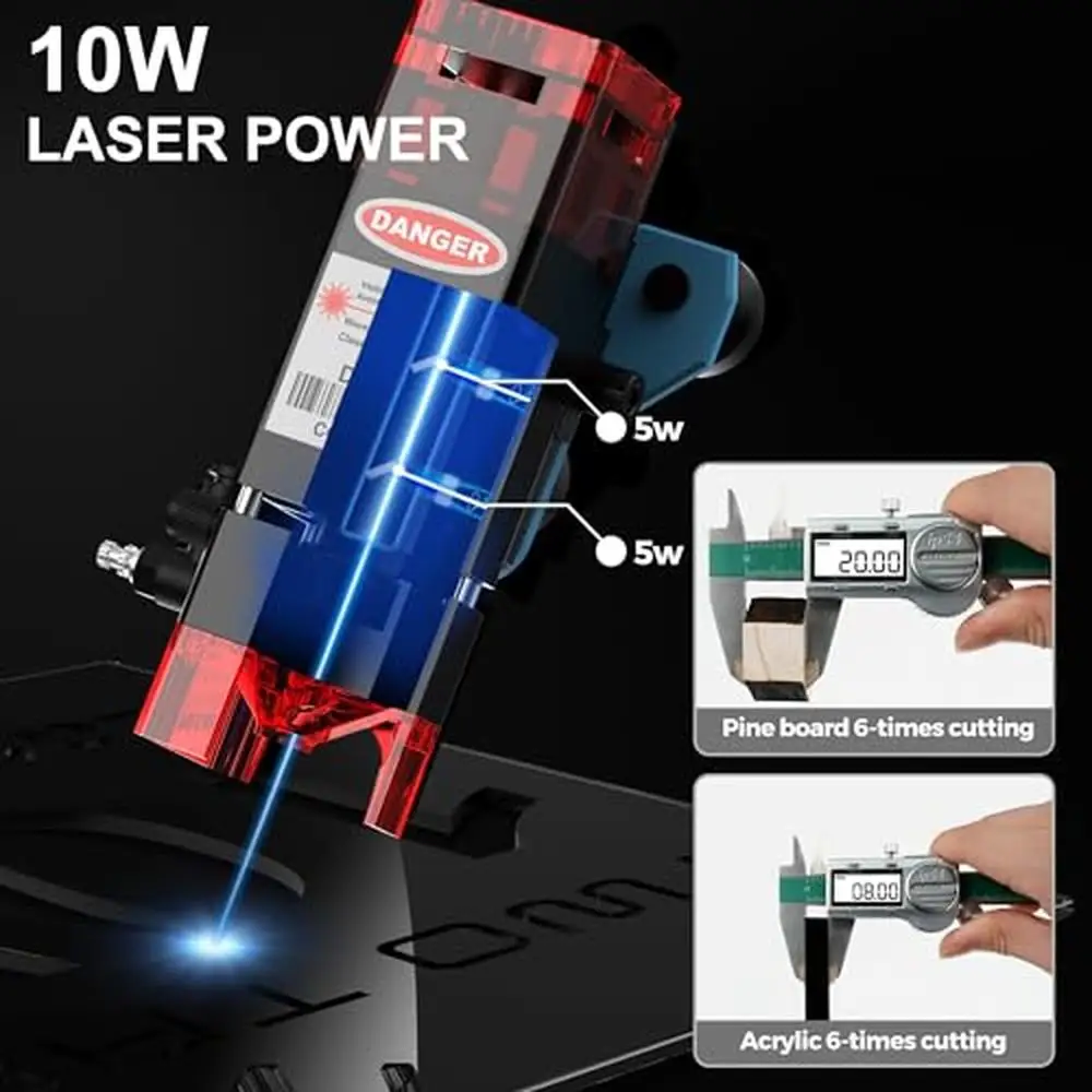 10000mW Laser Engraver Machine Wood Metal Aluminum Glass Cutter Fast Carving Wireless Engraving Tool Mobile App Compatible