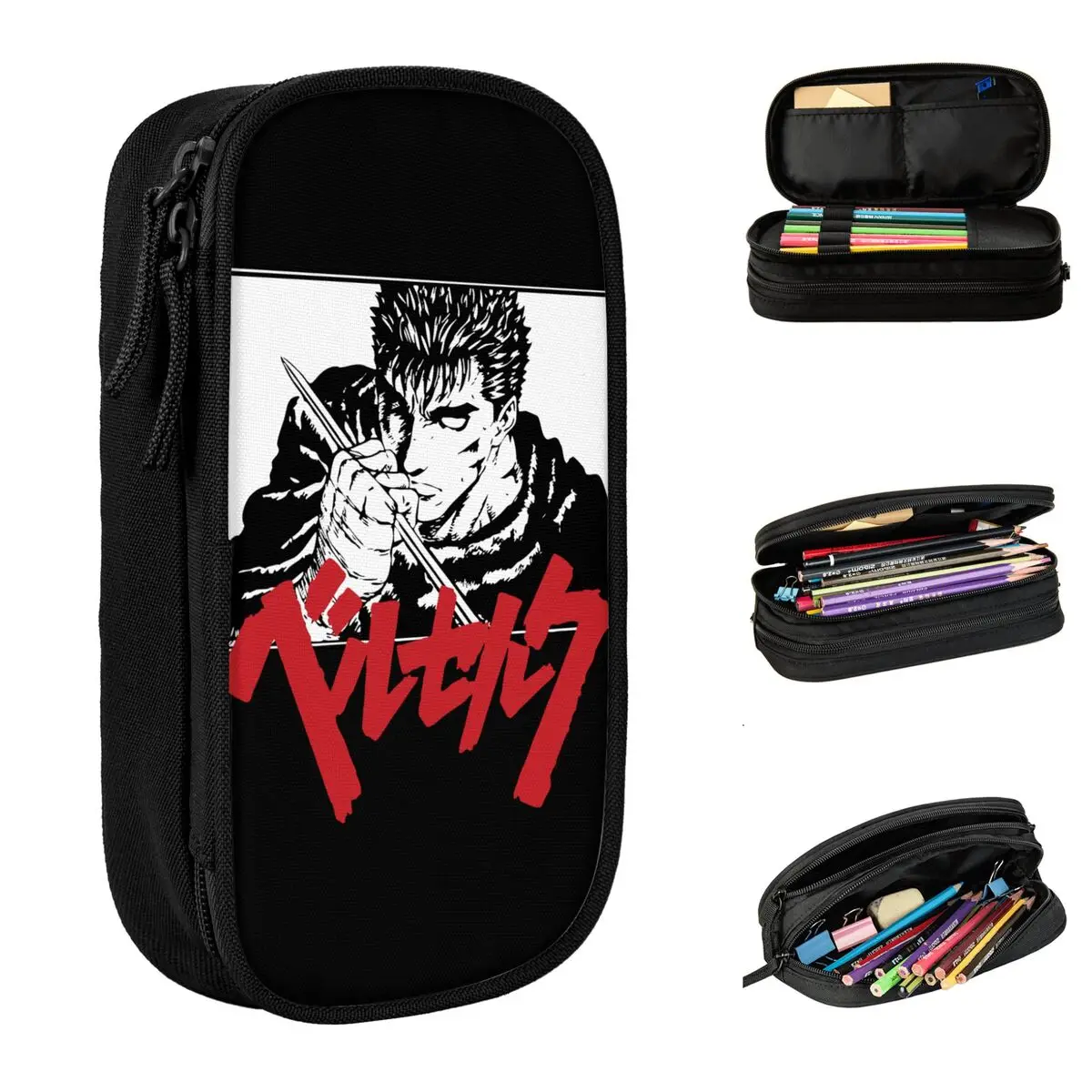 Guts Grasping Serpico's Sword Pencil Case Fun Berserk Pen Holder Bags Girls Boys Big Capacity Students School Gift Pencilcases