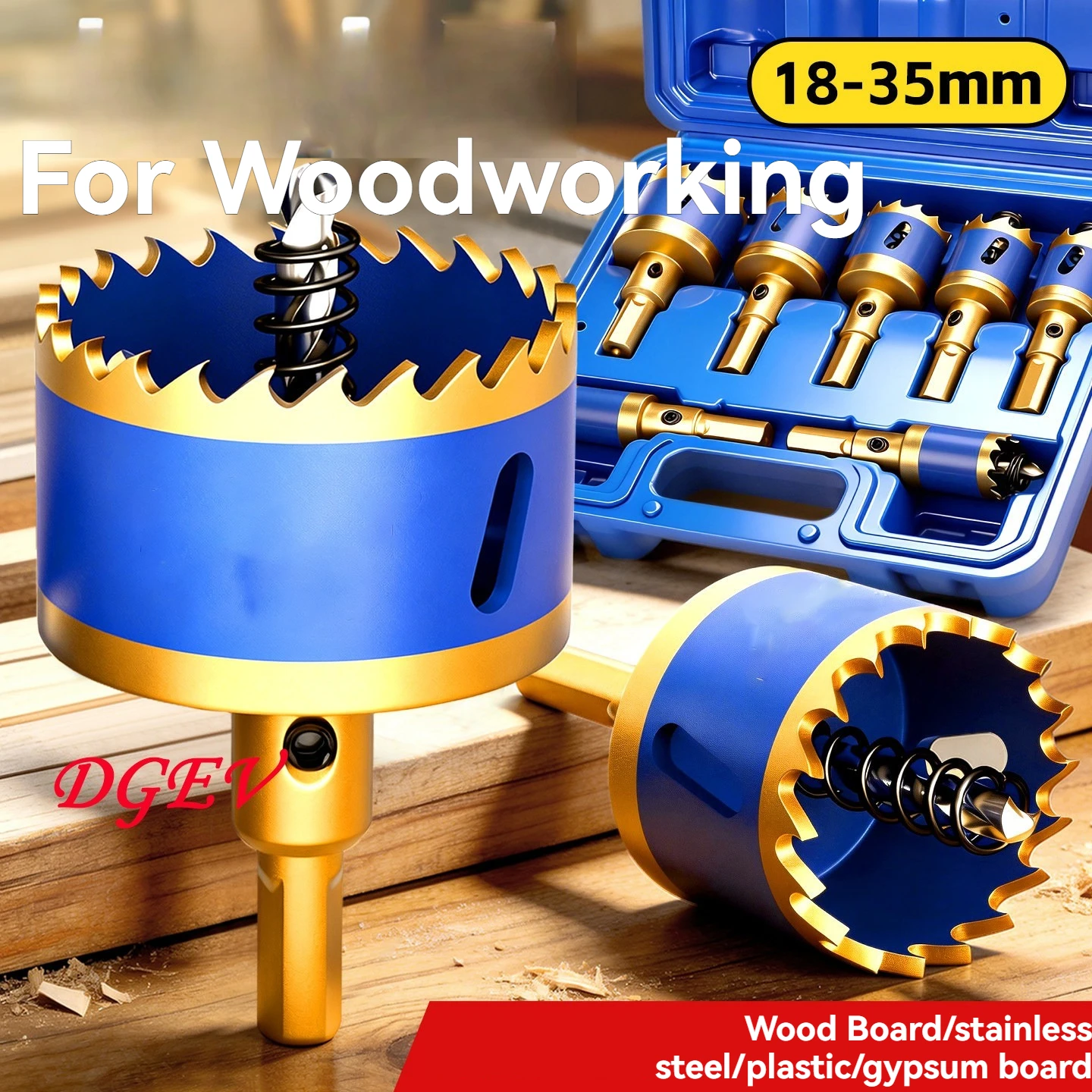 Holzbearbeitungs-Lochsägen-Set, Elektrobohrer-Speziallochsäge, Bohrer für Holzplatten, Edelstahl, Gipskarton-Bohrwerkzeug – Detail 8
