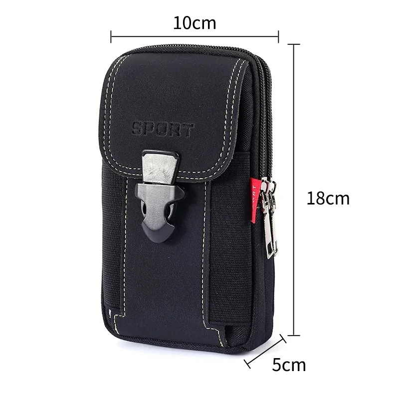 Fashion Multifunction PU Leather Fanny Waist Bag Casual Mobile Phone Purse Pocket Mens Outdoor Travel Sports Belt Bum Pouch