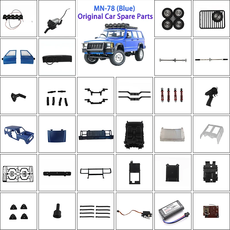 MN MN78 MN-78 RC Car Original Parts Axle Housing Center Net Tie Rod Front and Rear Door Wave Box Light Group Remote Control Seat