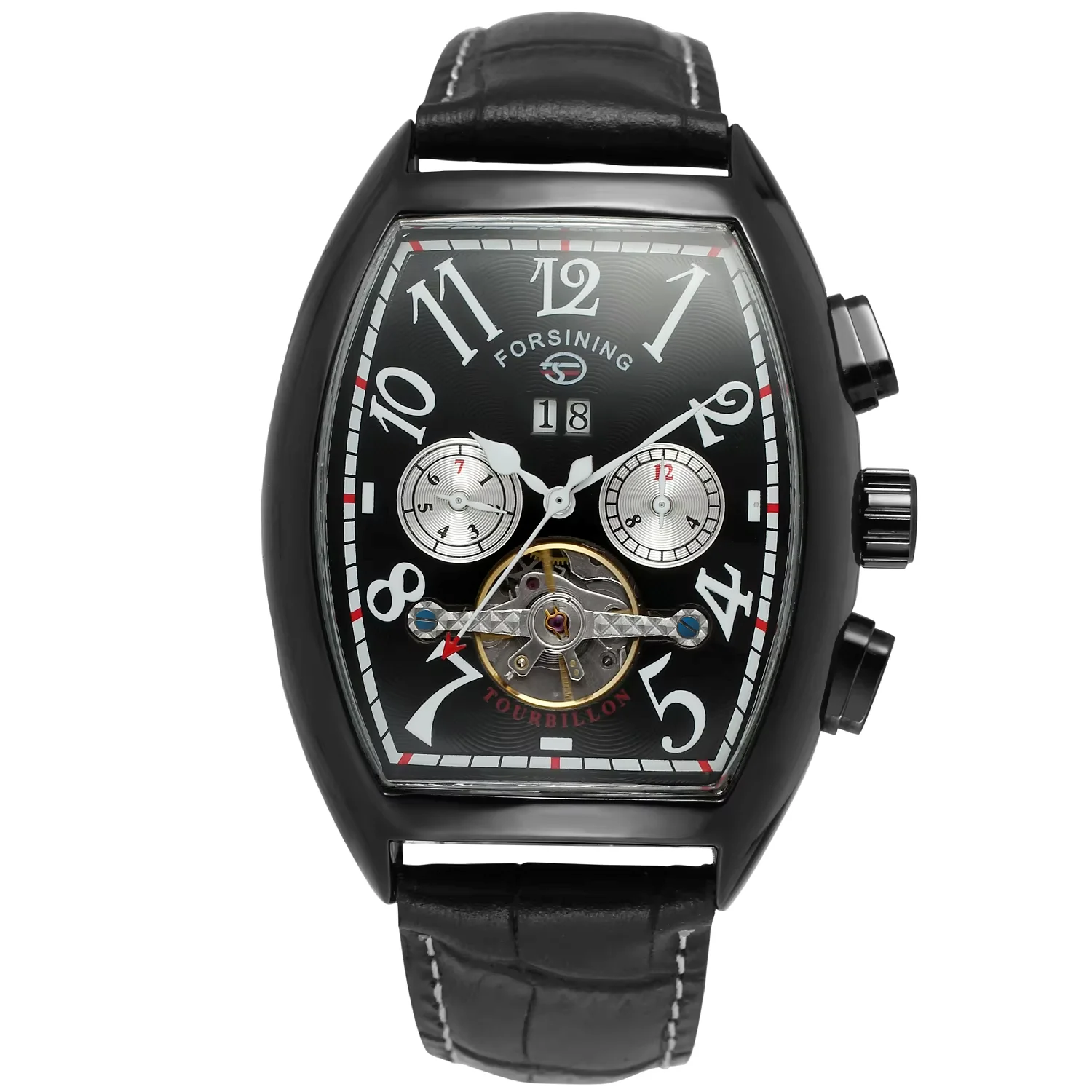 FORSINING Mechanical Watch Double ring Digital Mechanical Watch Circular Calendar Belt Wrist Watch Alloy Watch Men's watch
