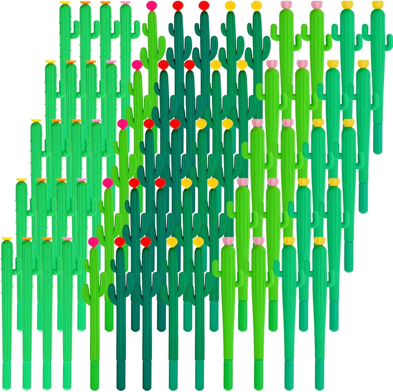 

24 Pcs Cactus Pens Cactus Shape Rollerball Ballpoint Pens Cute Writing with Flowers Writing for School Home Office Supplies