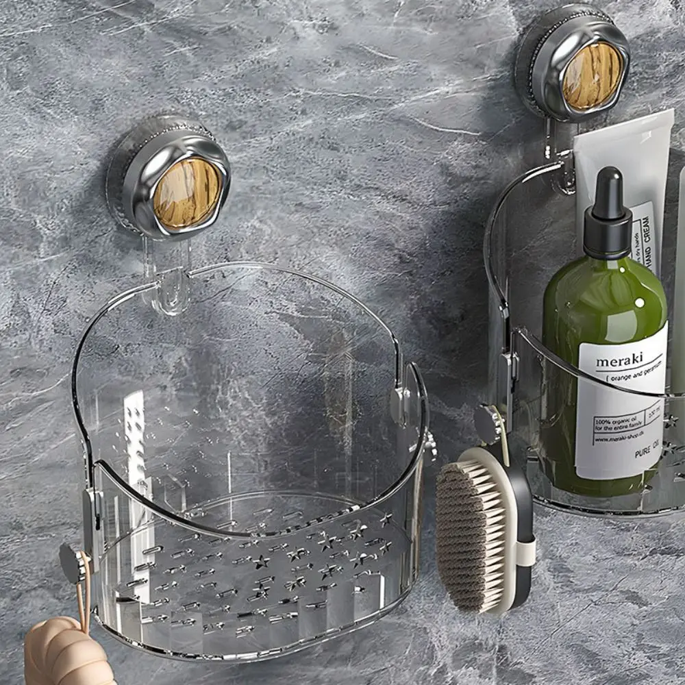 

Настенный ящик для хранения на присоске без перфорации с дренажными отверстиями, полка для хранения, стабильная компактная подвесная полка для спальни