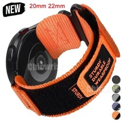 Sport Canvas Nylon Strap for Samsung Watch 6 5 4 3 for Huawei Watch 22mm 20mm Nylon Loop Universal Watch Band Bracelet Wristband