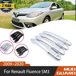 Chrome Exterior Door Handle Cover For Renault Fluence Samsung SM3 2009 ~ 2020 Car Accessories styling Stickers Trim Set Chrome