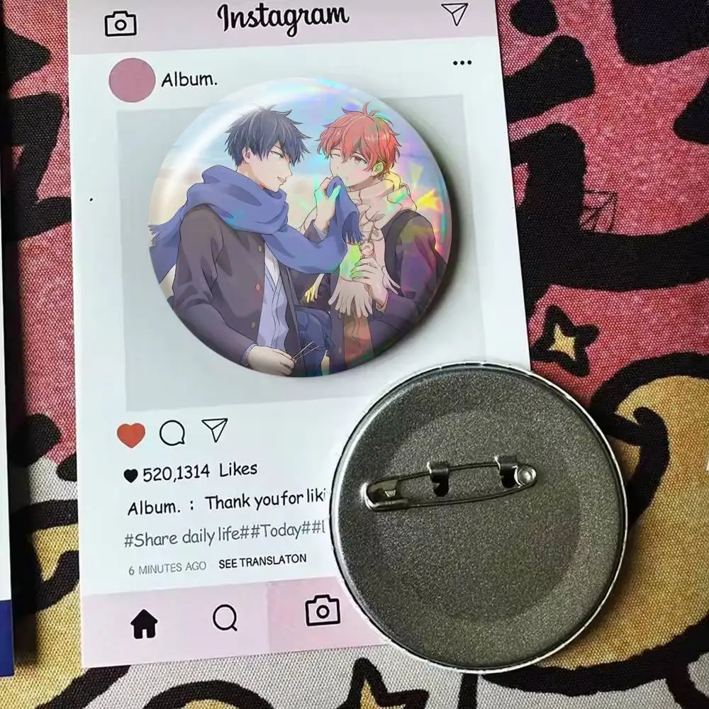 Given BL Anime Ritsuka Mafuyu Sato Badge 25 32 44 58 75 mm Round Fans Collect Friends Gifts Brooch Souvenir