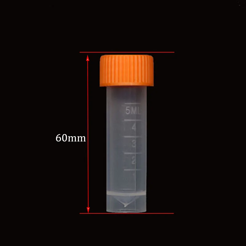 10 Pieces/5ML New Laboratory Chemical Plastic Test Tube Vial Sealing Cap Packaging Container School Chemical Storage Tube