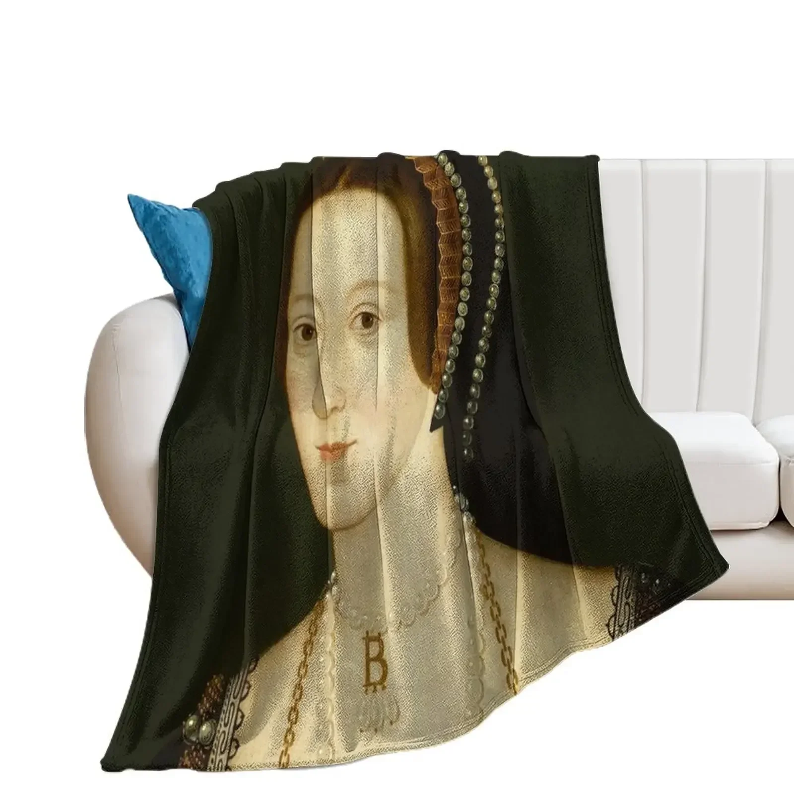 

Portrait of Anne Boleyn Queen of England The six Throw Blanket Hairys Polar Blankets