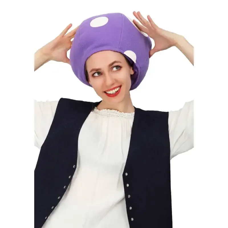 DAZCOS Multicolor Mushroom Toad Hat Spotted Cap Game Cosplay Costume Cute Mushroom Hats for Adults Halloween Costume Accessor！1e
