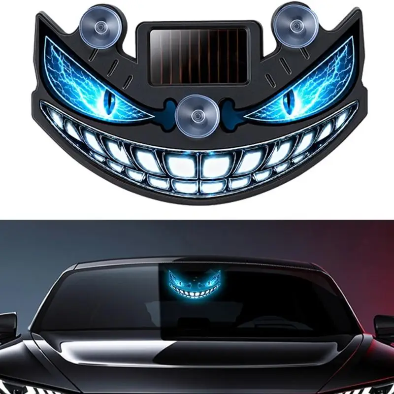 F1CF Suction-Cup Car Window Warning Light, Solar Rechargeable LED Rear Window Accent Light for Drivers and SUV Owners