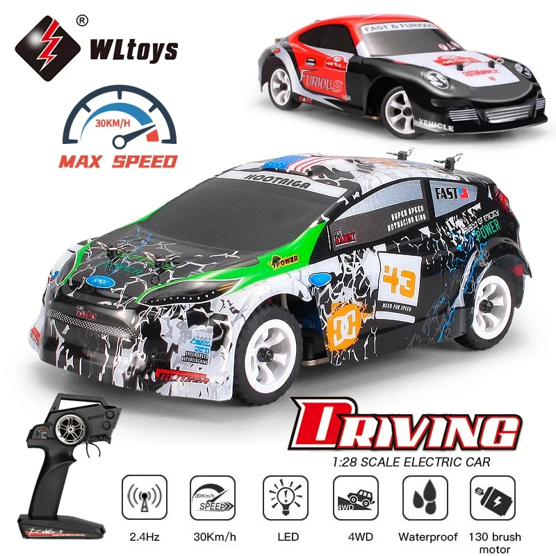 WLtoys K989 1:28 4WD 2.4G Mini RC Racing Car High Speed Off-Road Remote Control Drift Toys Alloy Vehicle for Children Kids Gift