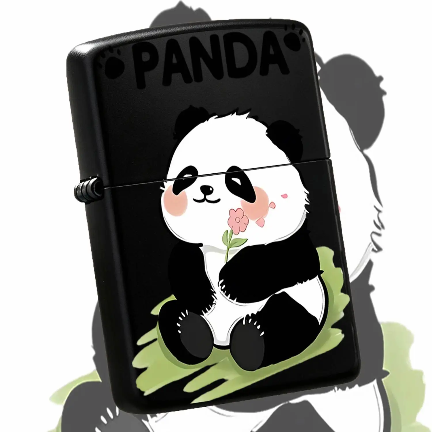 Cute Soft Panda Handheld Flower Design Portable Lighter, Adorable Panda Themed Printed Practical Ignition Accessory, Sweet Cartoon Style Daily Use Ignition Tool, Perfect For Gifting, Camping, Candle Lighting And All Kin A Humorous And Inter