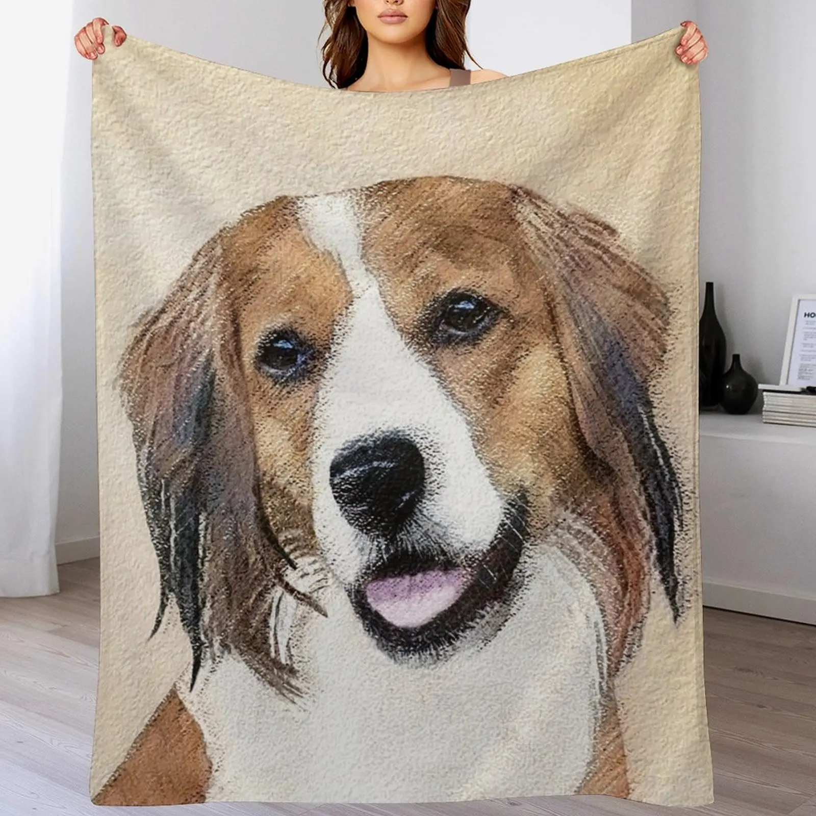 

Nederlandse Kooikerhondje Painting - Dog Art Throw Blanket Summer Beddings cosplay anime Blankets