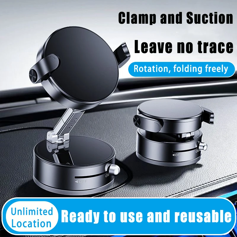 

Vacuum Car Magnetic Suction Cup Foldable Magnetic Phone Holder Stand Magnet and Clamping Mount for Car Repair Gym Mirror