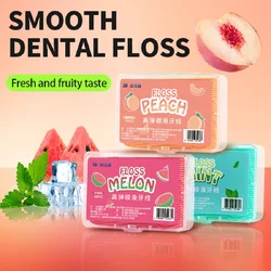 50pcs fruit flavored adult dental floss swab, portable and smooth cleaning dental floss stick, cleaning oral cavity, home