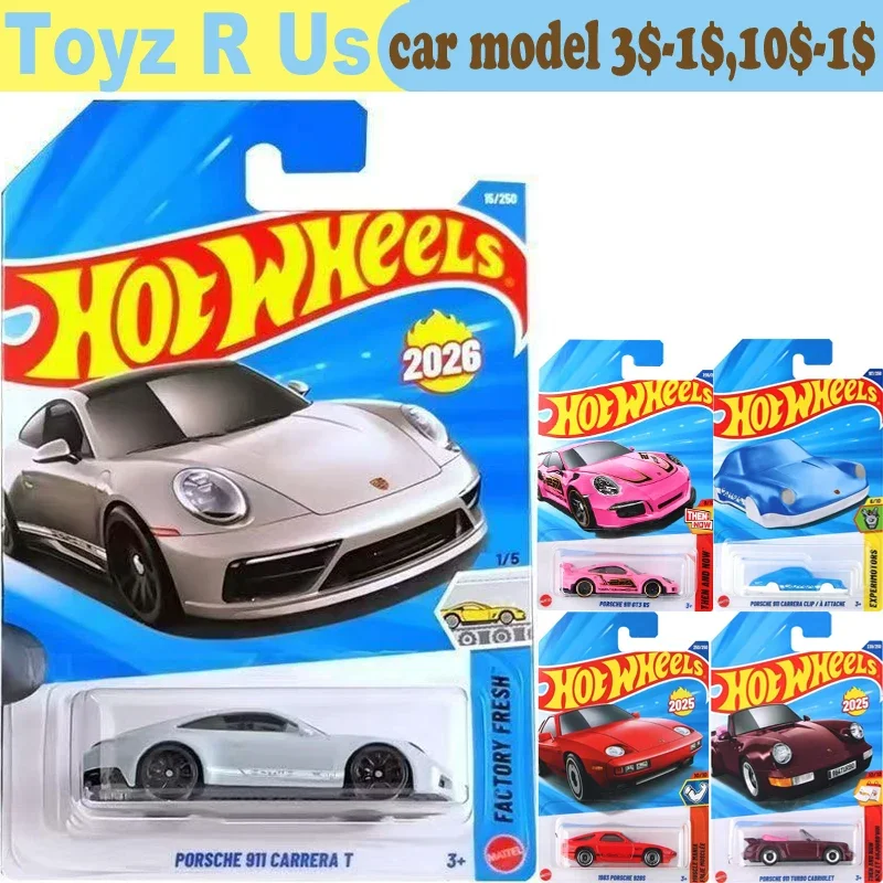 Coche Original Hot Wheels Porsche 911 Carrera T, juguetes para niños 1/64, vehículo fundido a presión, fábrica, modelo de aleación fresca, regalo de colección 2026A