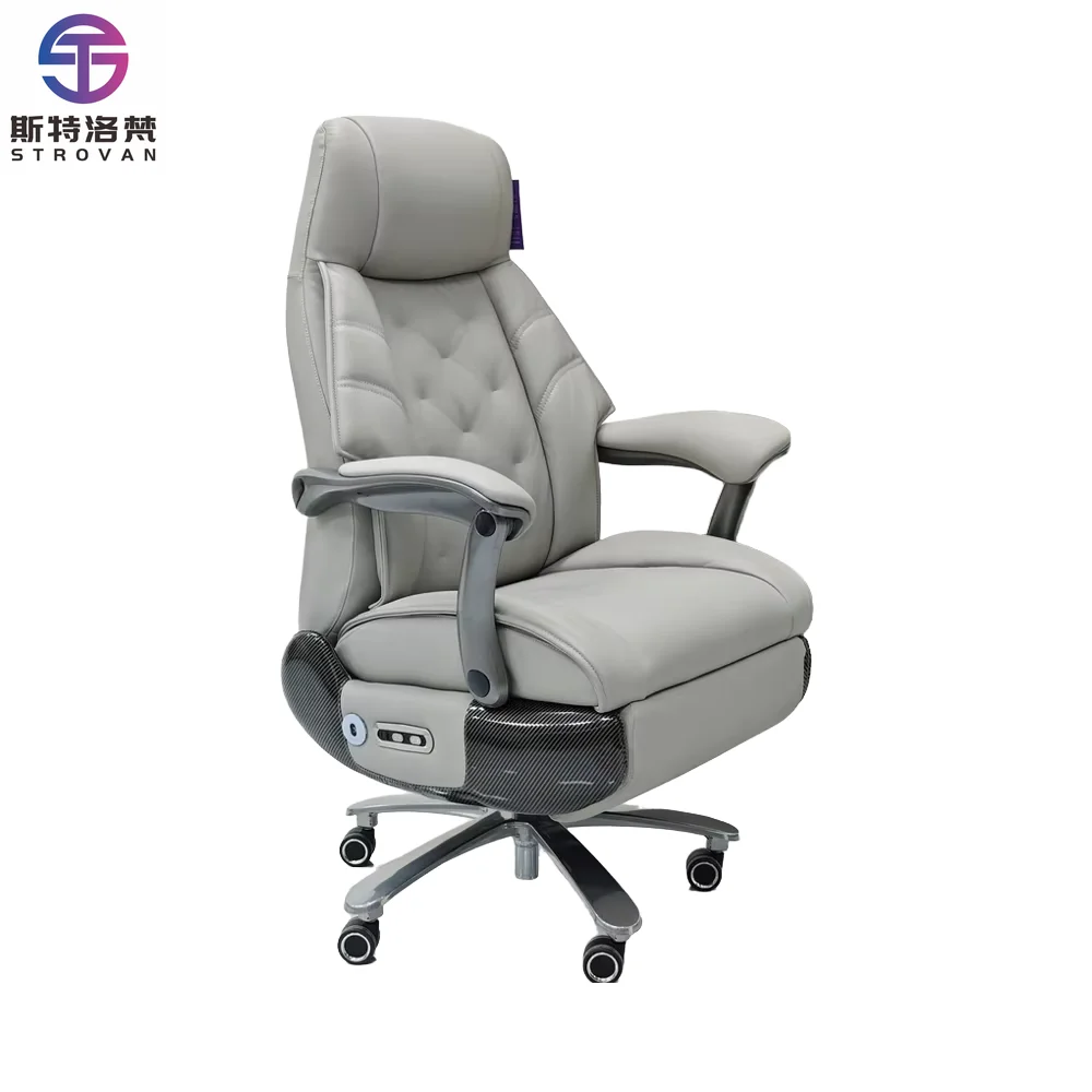 Executive Leather Office Chairs Supply Ergonomic Swivel Computer Chair with Armrest for Office Furniture Projects
