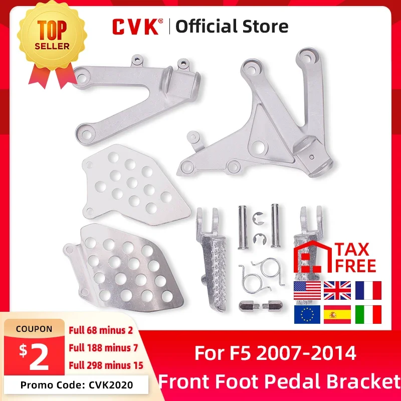 CVK Front Foot Rests Pedal Bracket Assembly Kit For Honda CBR600RR F5 07 08 09 10 11 12 13 14 CBR600 F5 07-14 Motorcycle Parts