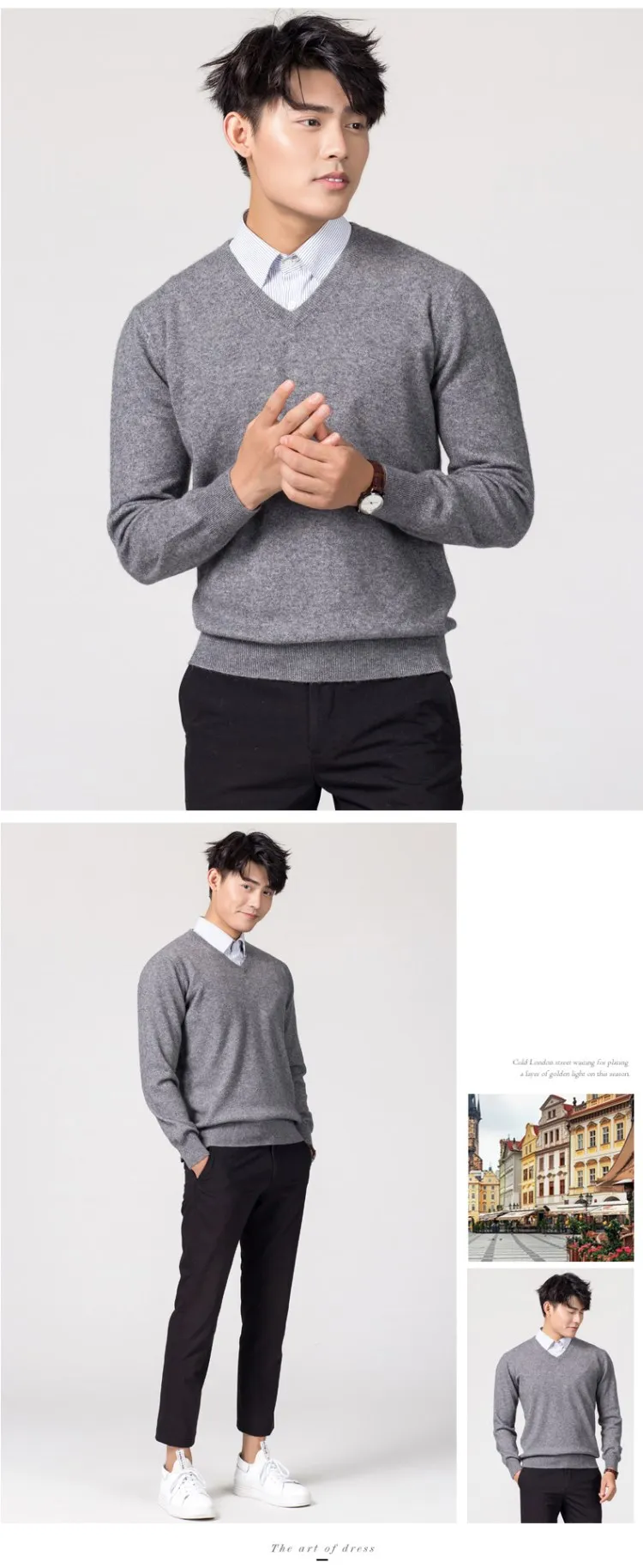 Kaschmir-Baumwollpullover für Herren, 2024, Herbst-Winter-Jersey, Pullover, Robe, hombre, Pull-Homme, Hiver-Pullover, Herren, O-Ausschnitt, gestrickte Pullover – Detail 17