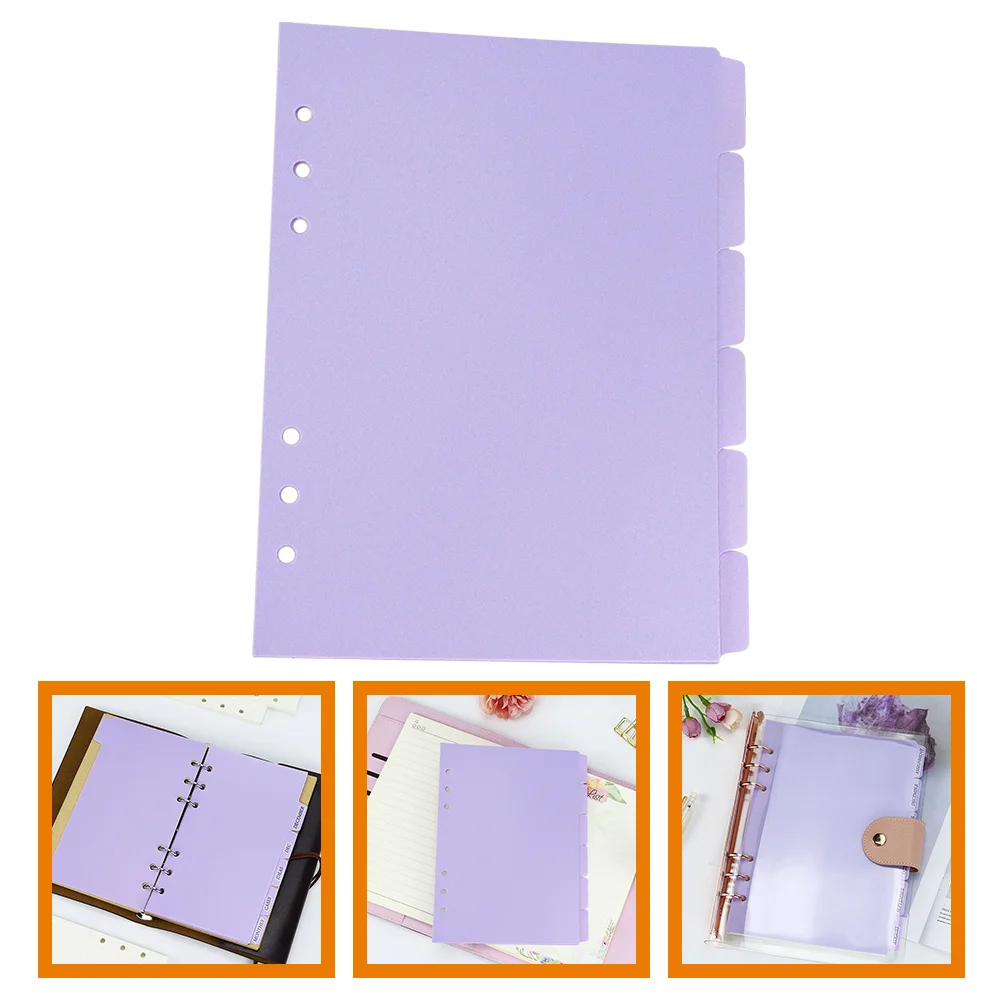 Lot de 6 séparateurs de pages perforés pour classeur, étiquettes colorées en plastique, onglets, clips, pour carnet de notes, adt-lePG, marqueurs, matière