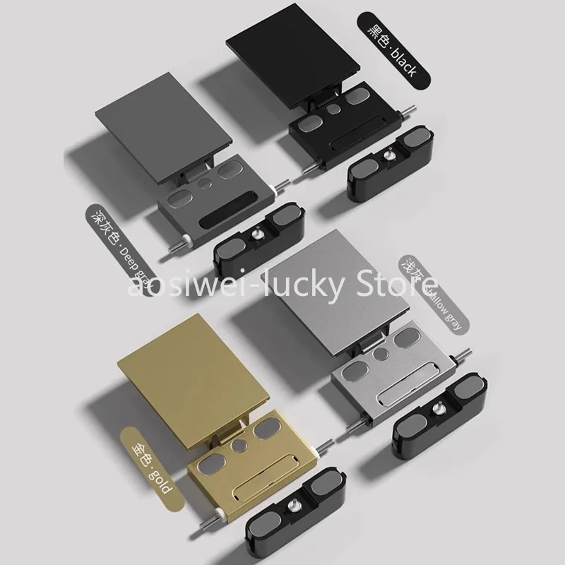 

2Pcs Consice Conceal Soft Aluminum Framed Glass Door Hinge With Pin Damper For Wardrobe Closet Showcase Wine Cabinet