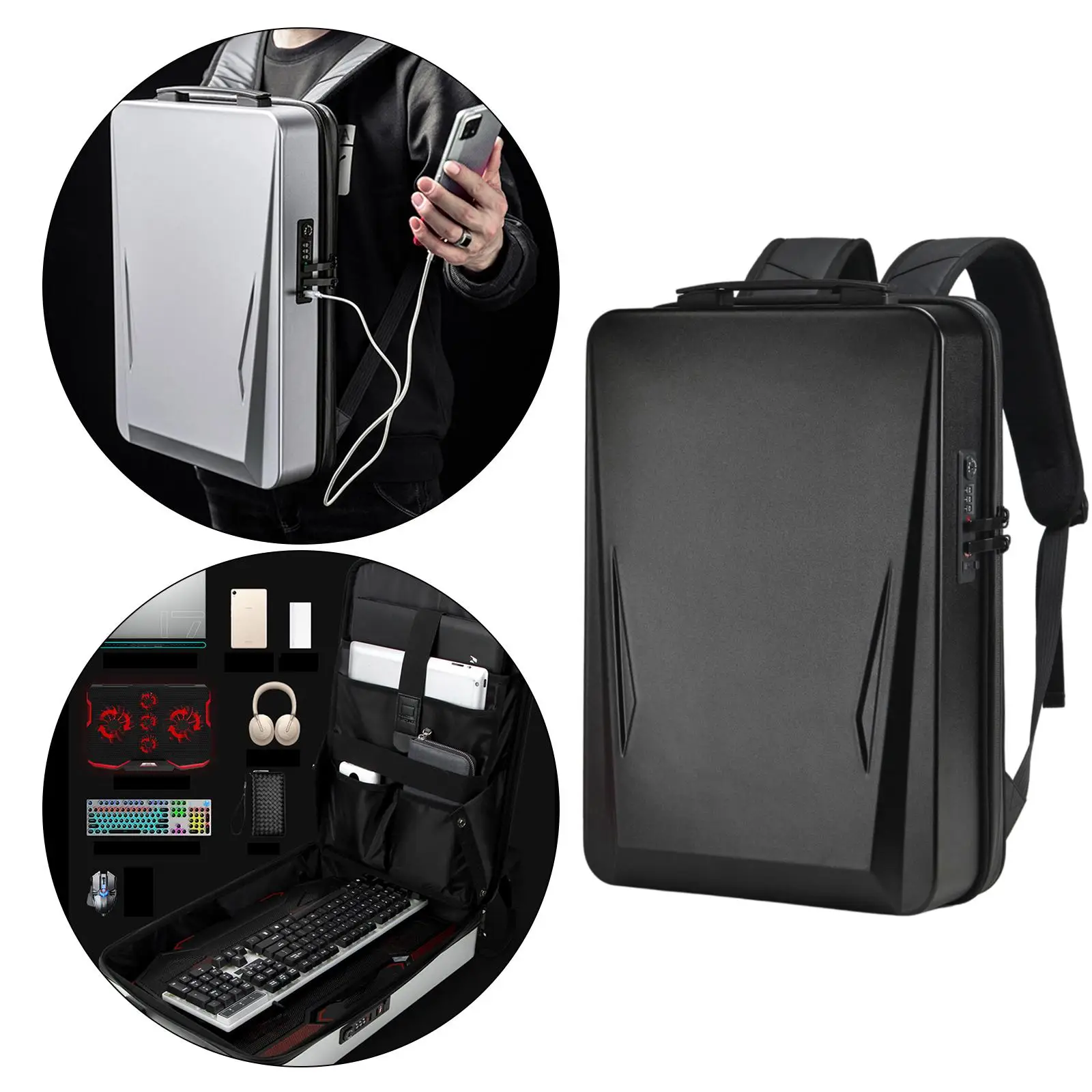 Imagem -02 - Anti-impermeável Laptop Mochila com Porta Usb Bolsa de Jogos Viagem de Negócios Mochila de Computador 173