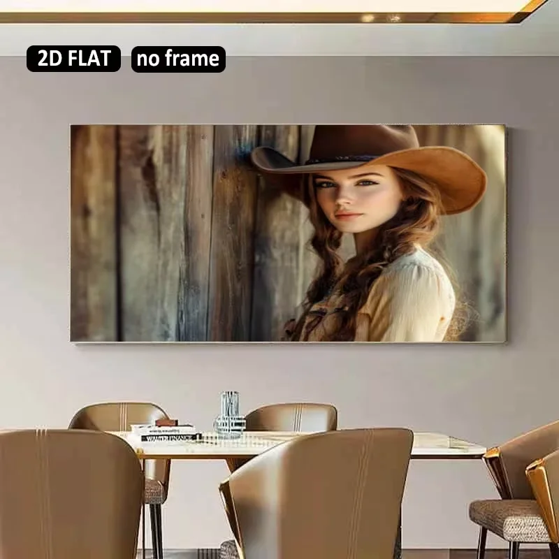 2D Flat, 1pc Large Western Cowboy Hat Poster - Jumbo Size Suitable for Decor, Western-Themed Canvas for Living Room, Bedroom, Ho