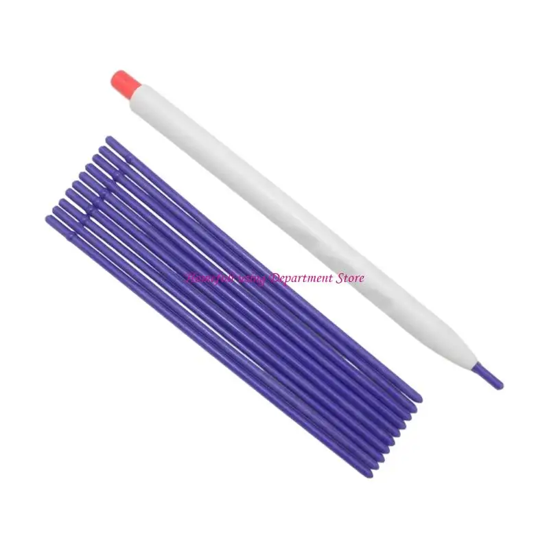  Fabric Cutting Guide Marker Set with 10 Replacement Inserts Retractable Sewing Chalk Pen for Sewing, Quilting and Drafting