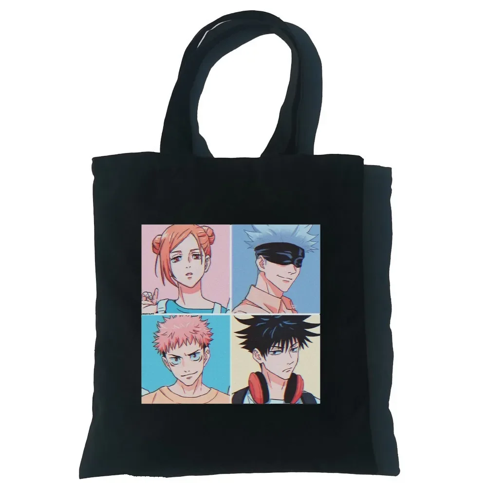 Gojo Satoru Women Canvas Tote Shopping Bag Girl Jujutsu kaisen Team Shoulder Bags Lady Large Capacity Wild Messenger Bag