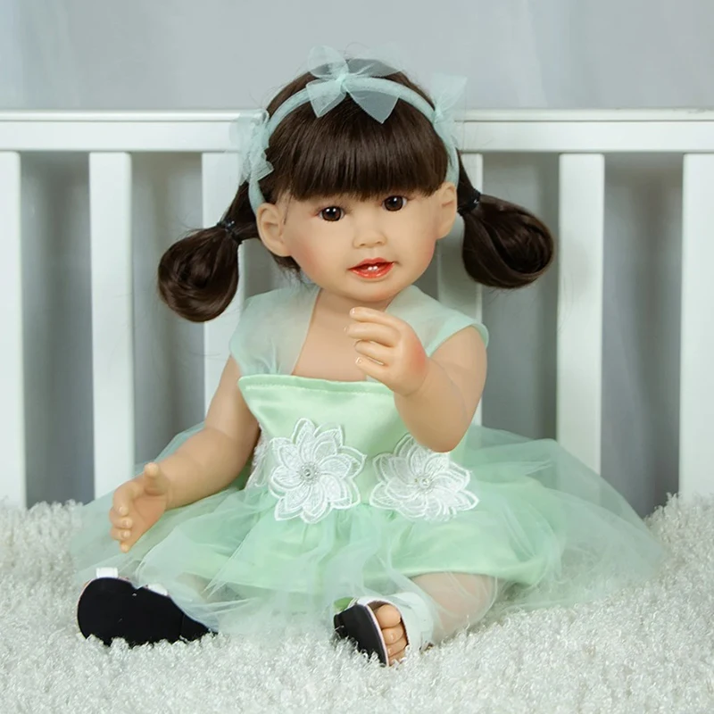 22 inch 55cm Reborn Baby Doll Full Body Silicone Waterproof Toddler Girl Doll Princess Lifelike Sof Touch Toy Christmas Gift