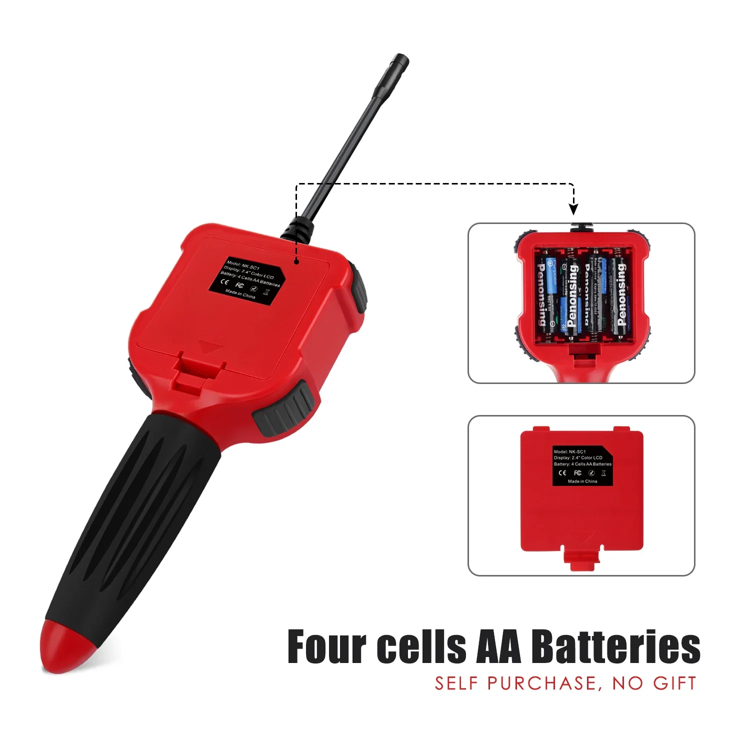 

-for 5.5mm Car Video Borescope HD 1MP Industrial Endoscope Camera 1 meter with 2.4 inch screen