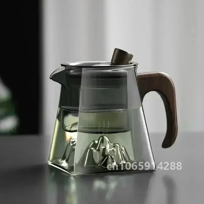 Teapot Glass with Infuser Heated Resistant Container Flower Tea Herbal Pot Mug Clear Kettle Square Filter Glass Tea Pot Teaware