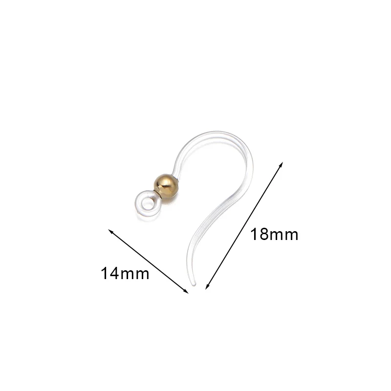 20pcs 14x18mm Resin Earrings Hook Transparent Earring Earwire Hypoallergenic for Making Earrings Earring Hook Base DIY Accessory