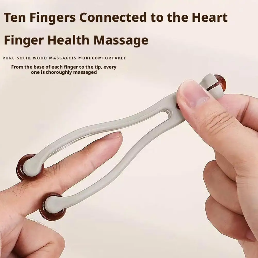 Finger Massager,Hand Massager Hardwood Massage Roller Tool for Hand Discomfort,Stress Relief gallery 1