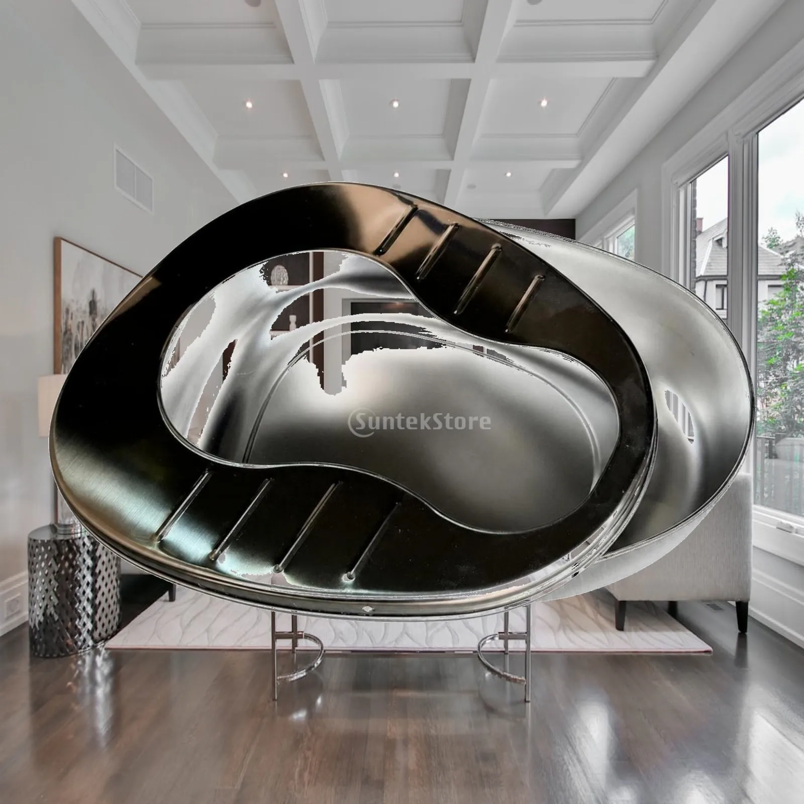 Bedside Bedpan Slim-Profile Stainless Steel Bedpan Kidney-Shaped Basin Medical Kidney-Shaped Bowl Easy to Clean