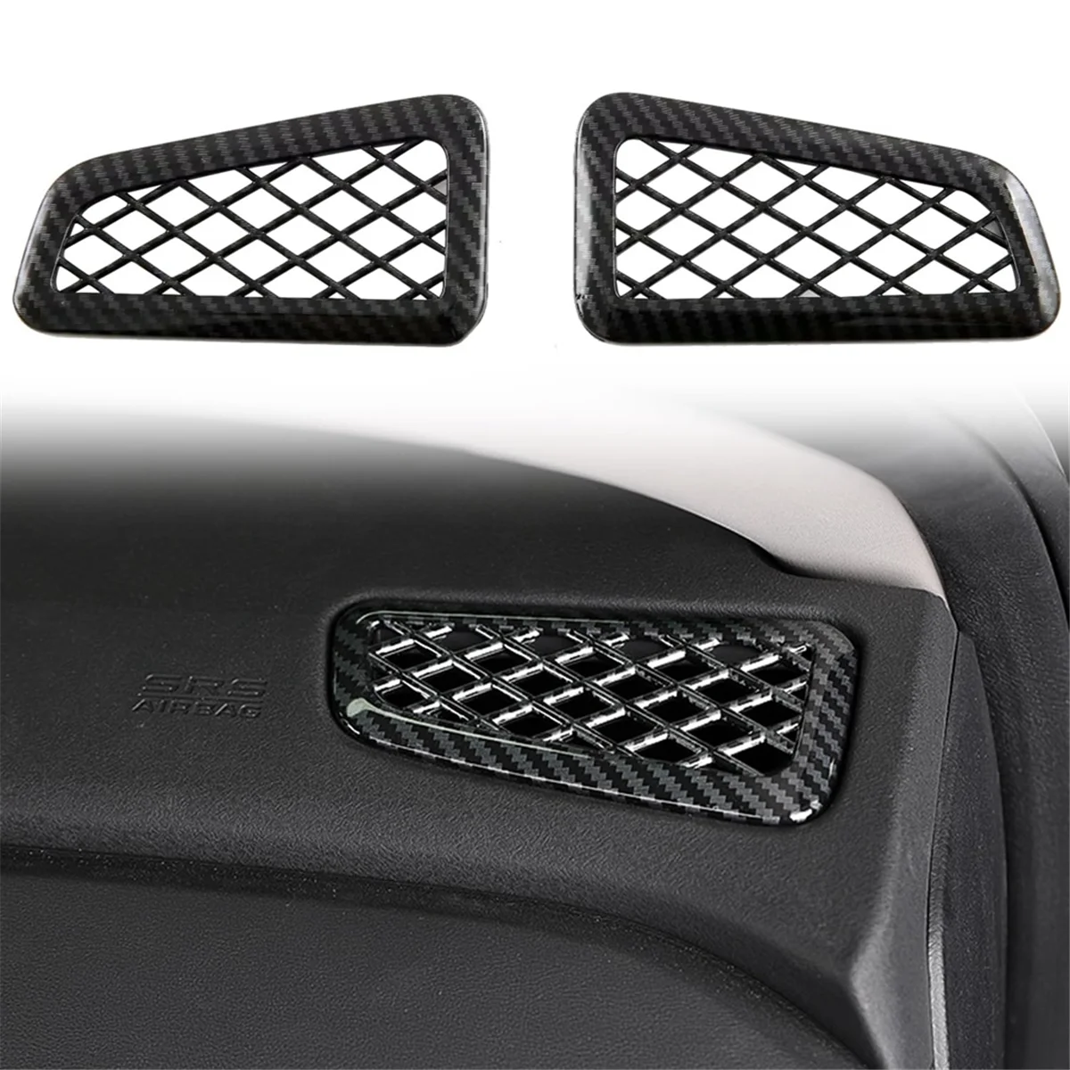 For Honda Accord 2023 2024 11Th Car Dashboard Side Air Vent Outlet Cover Trim Accessorie (ABS Carbon Fiber)