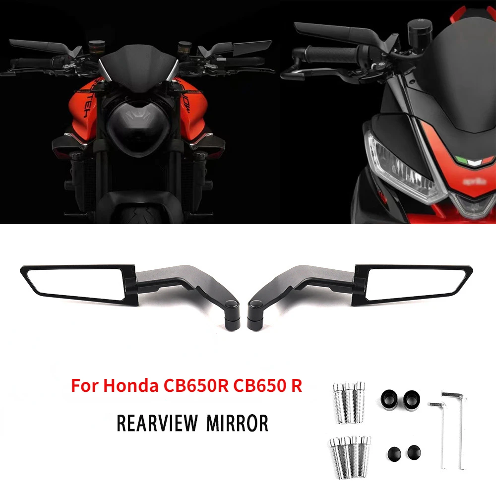 

Wind Wing Rearview Reversing Mirror For Honda CB650R CB650 R Moto Adjustable Side Mirrors Rear View Stealth Winglets Mirror