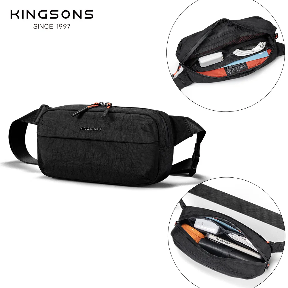 Kingsons Urban Ride Lite スリング メンズ レディース チェストバッグ 小型クロスボディバッグ 420D ナイロン 防水 ミニマリスト トラベルライト