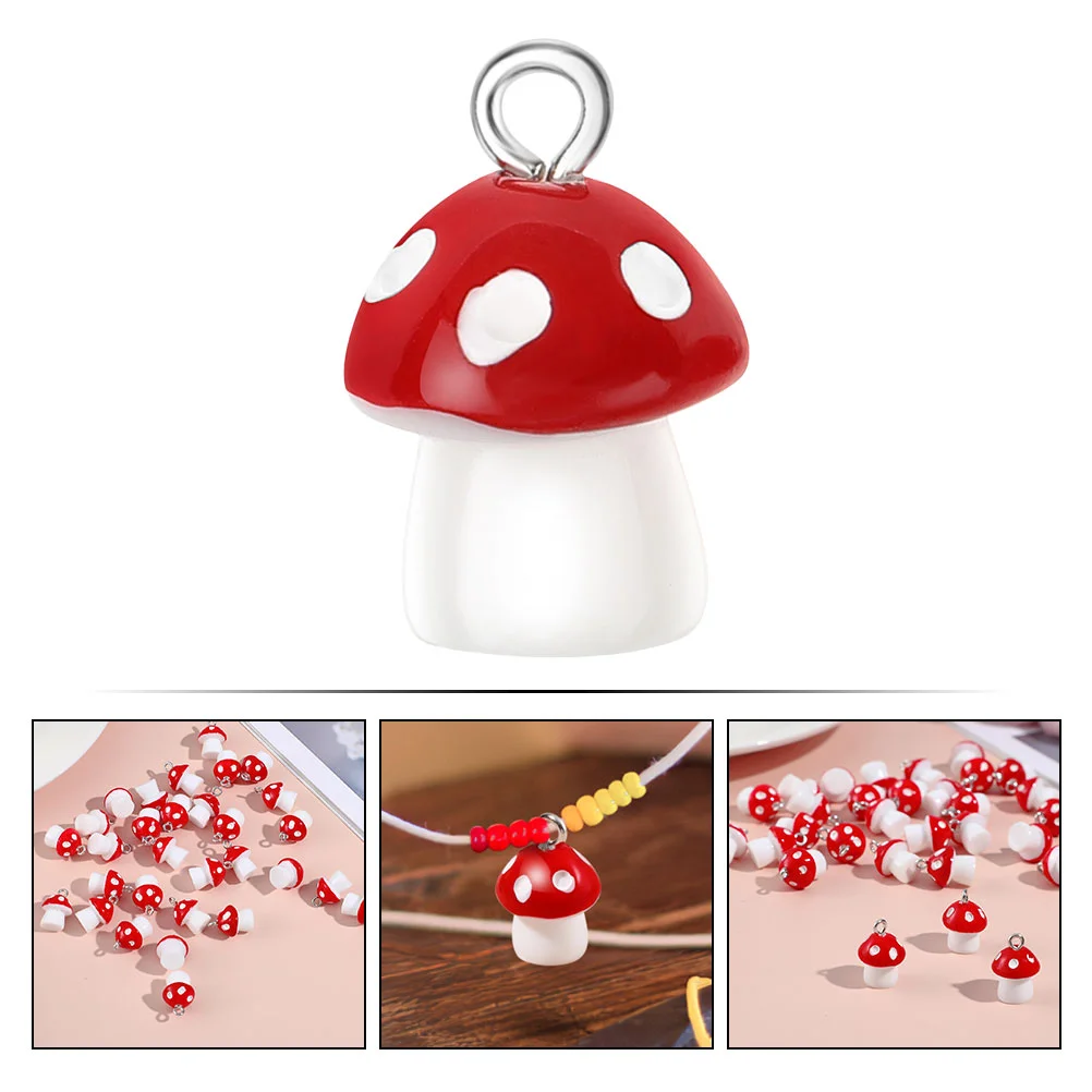 20 Stuks Champignons Hanger Champignons Schattige Bedels Voor Sieraden Maken Ketting Kleine Hars Armband Oorbel