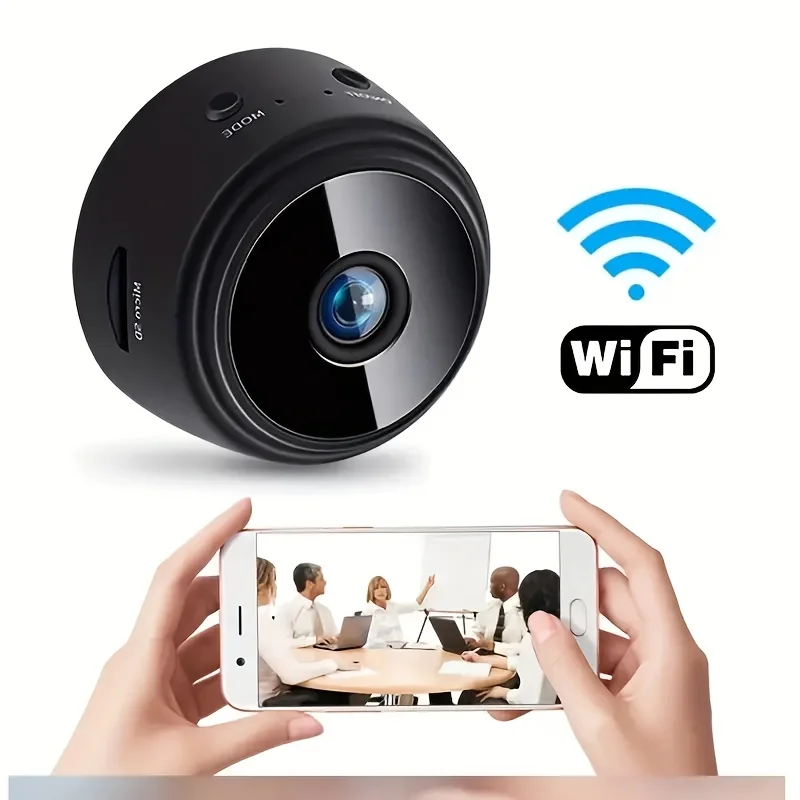 Caméra de surveillance HD WiFi A9, dispositif de sécurité domestique sans fil, avec vision nocturne et moniteur à distance, petit réseau