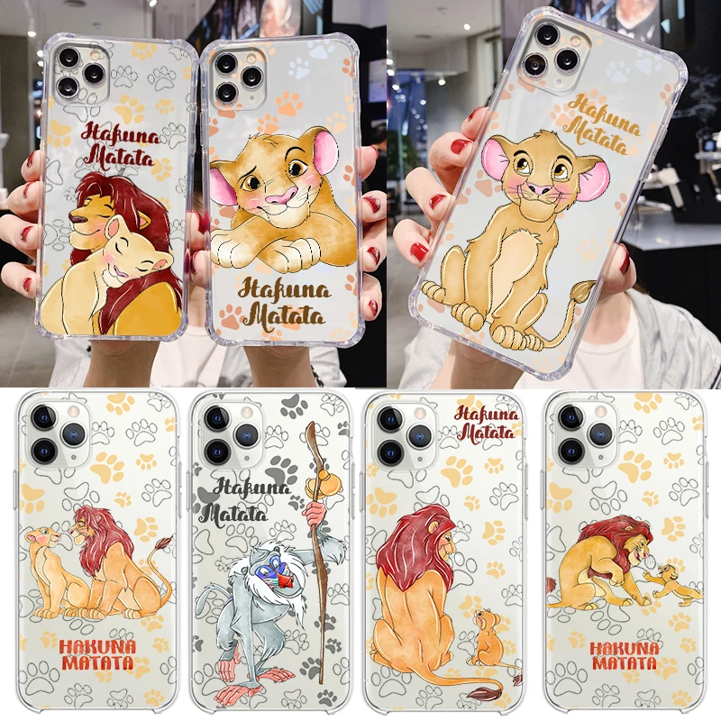 The Lion King For Apple iPhone 14 13 12 11 Pro Max Mini XS Max X XR 7 8 Plus 5S Silicone Transparent Phone Case Coque Capa Cover