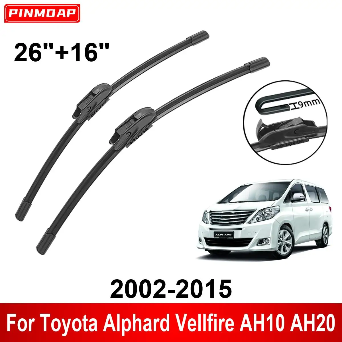 

Автомобильный стеклоочиститель для Toyota Alphard Vellfire AH10 AH20 2002-2015 26 дюймов + 16 дюймов, передние и задние стеклоочистители, щетки, аксессуары для резки 2015