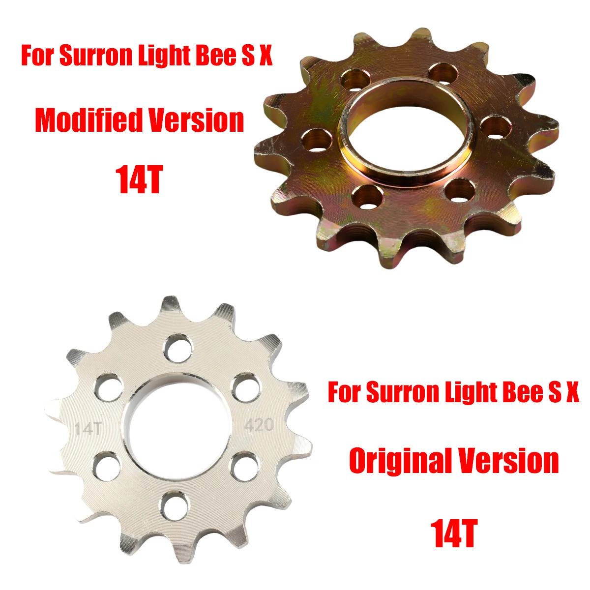 

Electric Vehicle Cross-country Bike Motorcycle 14T Front Chain Sprocket For Sur-Ron Sur Ron Surron X S Light Bee Off-Road Electr