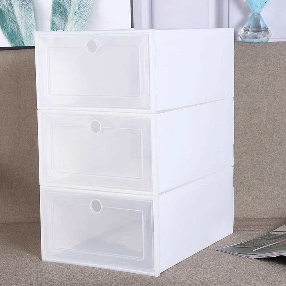 

6 Pcs Shoe Rack White Box Storage Shoes Case Sports Drawer Stackable Organizer Container Superimposed Transparent