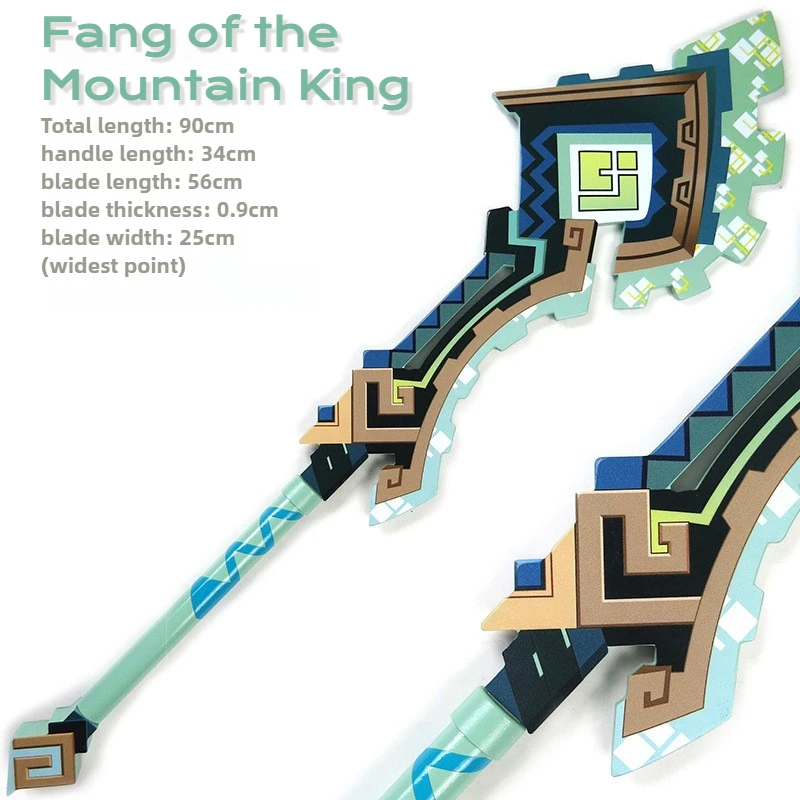 90cm Genshin Impact Game Peripheral Genich Exclusive weapons Fang of the Mountain King Model Cosplay Props Pixel Wind Staff Gift