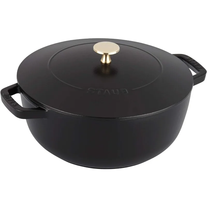 

Staub Cast Iron Dutch Oven, 3.75Qt, serves 3-4, Made in France, Black Dutch Ovens Kitchen & Dining