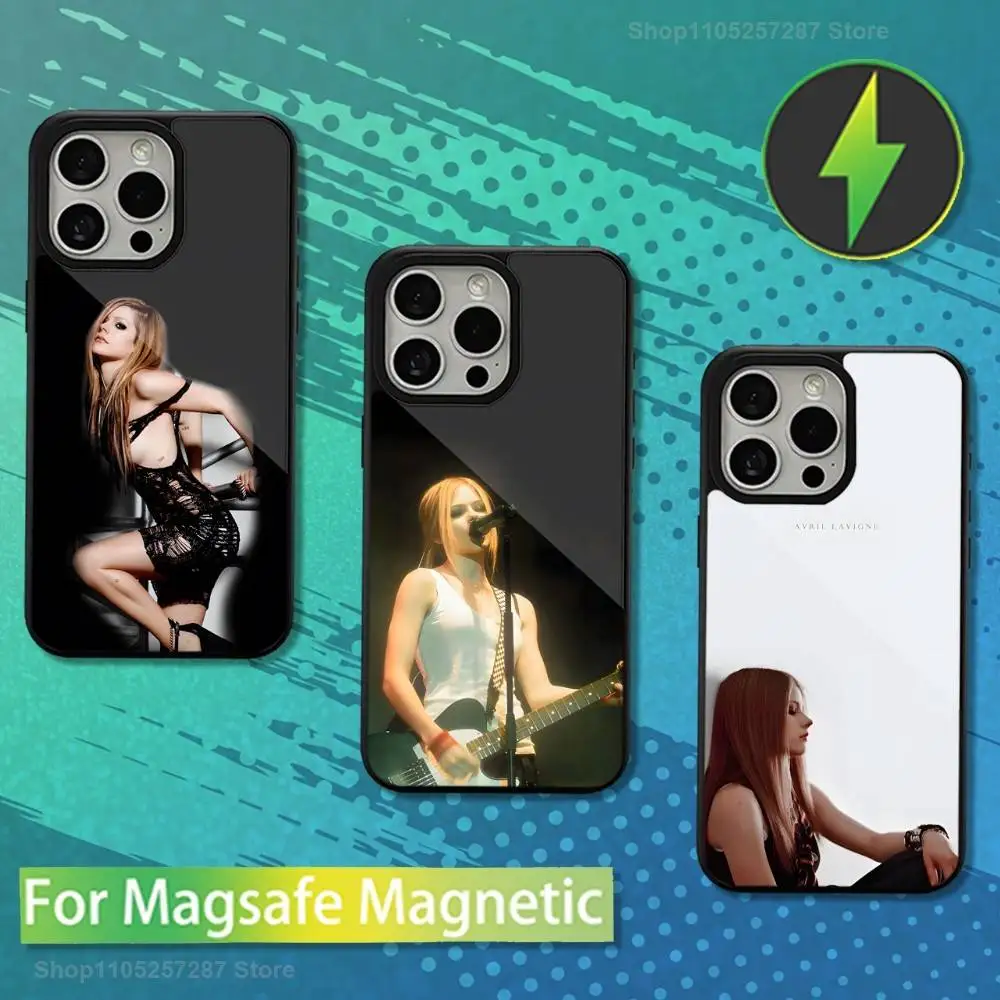 

Hot A-Avril L-Lavigne Singer For iPhone 15,Mini,13,Max,11,12,Pro,16,17,14,Plus,For Magsafe,Magnetic Wireless Charging Case