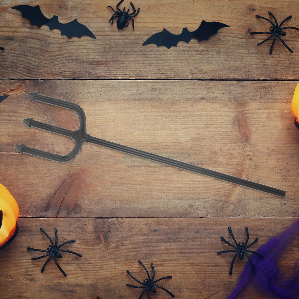 2Pcs Halloween Pitch Fork Plastic Devil Demon Fork Prop Cosplay Party Costume Stage Festival Demon Costume Accessories